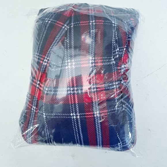 NEW Nautica Ladies Silky Fleece Plaid Pajamas Set NWT XL 18 20 Red Navy - Picture 7 of 8